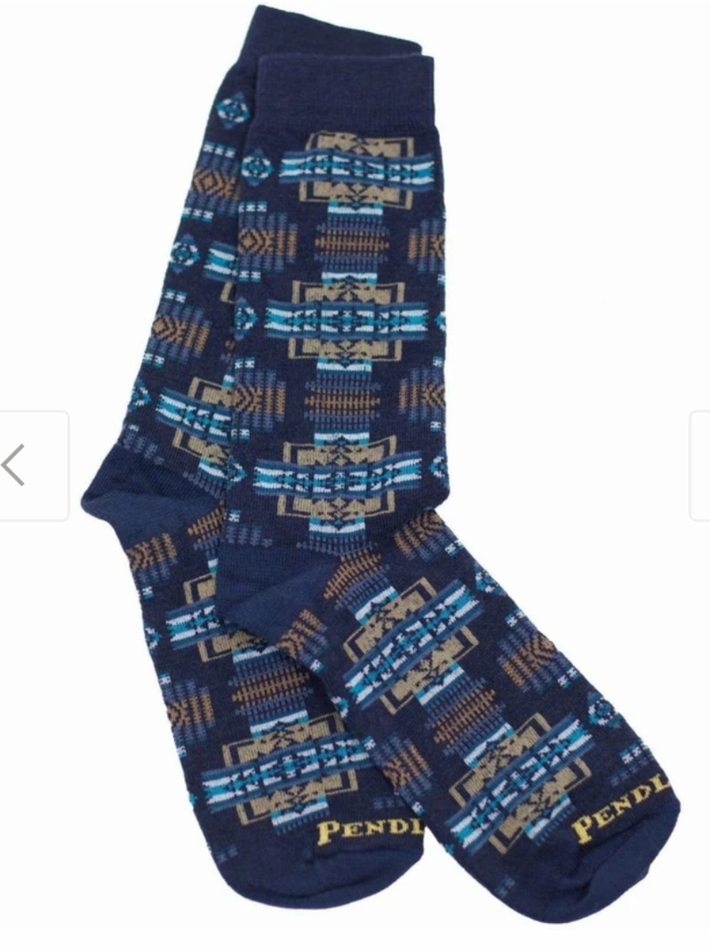 Pendleton Chief Joseph Crew Socks Blue & Brown NWT